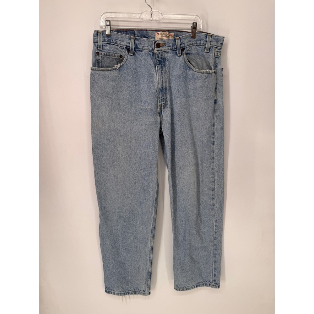 Levi Strauss Signature Jeans Mens 36x30 Blue Light Wash Relaxed Fit Cotton
